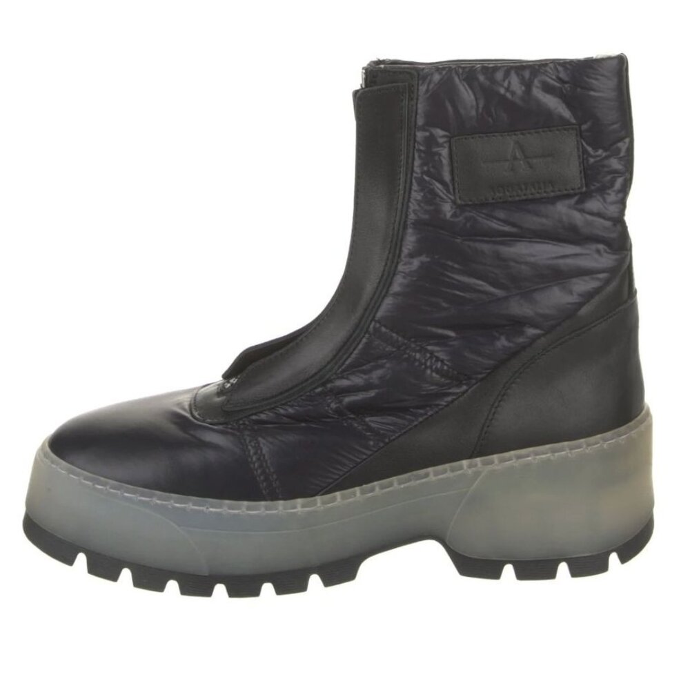 NEW Aquatalia Amii Leather Front Zip Combat Boots Black W Sz  US 11 $440 [jb]
